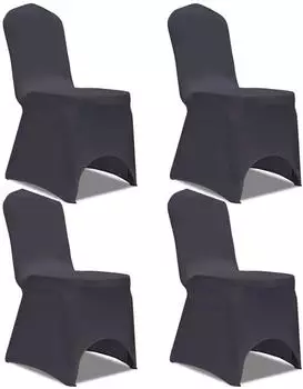 vidaXL Stretch Stuhlbezug 4 Stück Anthrazit (131415)