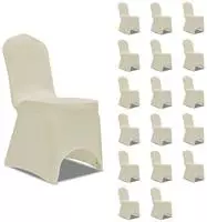 vidaXL Stretch-Stuhlhussen Creme 18 Stk.