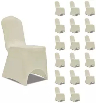 vidaXL Stretch-Stuhlhussen Creme 18 Stück (3051641)