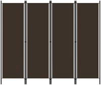 vidaXL 4-tlg. Raumteiler Braun 200x180 cm