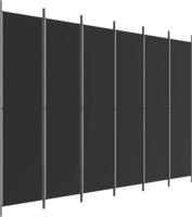 vidaXL 6-tlg. Paravent Schwarz 300x220 cm Stoff