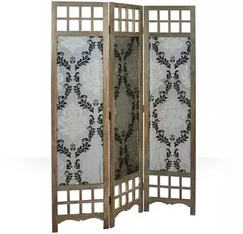 Homestyle4u 3-tlg. Paravent in Braun 120x170 cm 976