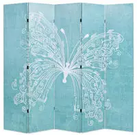 vidaXL Raumteiler klappbar 200 x 170 cm Schmetterling Blau