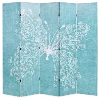 vidaXL Raumteiler Klappbar 200 x 170 cm Schmetterling Blau 245887