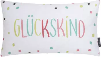 Magma Heimtex Kissen Gl&uuml;ckskind 30 x 50 cm wei&szlig;