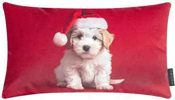 Magma Heimtex Wauwau 30 x 50 cm Christmas Welpe rot