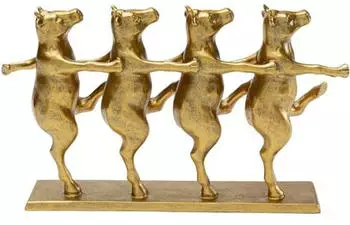 KARE Deko Figur Dancing Cows Gold 40cm