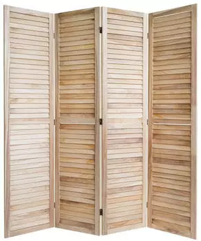 Homestyle4u 4-tlg. Paravent in Braun 160x170 cm 1248