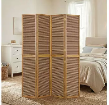 Homestyle4u Paravent 4-tlg. Sondergr&ouml;&szlig;e 200x160 cm in Braun cm 874