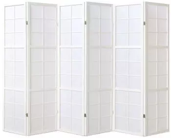 Homestyle4u 5-tlg. Paravent Shoji in Wei&szlig; 264x175 cm 440