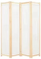 vidaXL 4-teiliger Raumteiler Cremewei&szlig; 160 x 170 x 4 cm Stoff