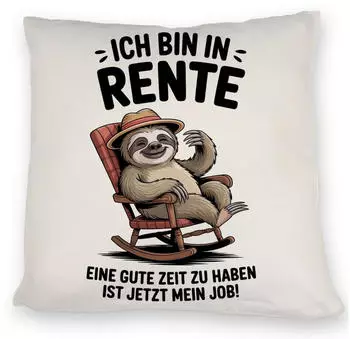 speecheese Dekokissen Faultier Ruhestand Kissen für Rentner