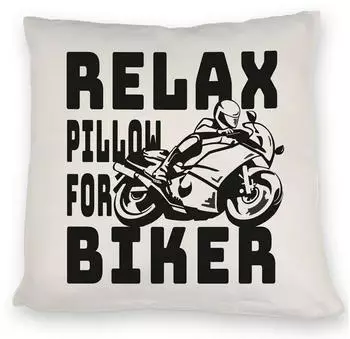 speecheese Dekokissen Relax Biker Kissen mit Motorradfahrer Motiv in schwarz