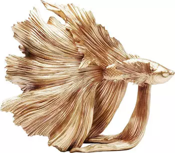 KARE Deko Figur Betta Fish Gold Klein