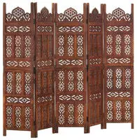 vidaXL 5-tlg. Raumteiler Handgeschnitzt Braun 200&times;165 cm Mangoholz
