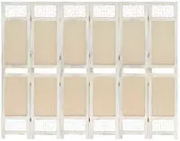 vidaXL 6-tlg. Raumteiler Creme 210x165 cm Stoff