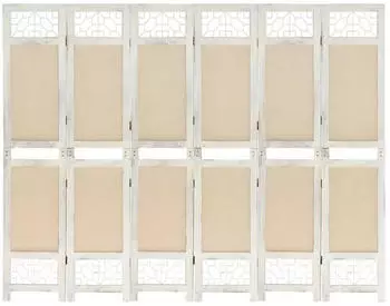 vidaXL 6 Tlg Raumteiler Creme 210x165 cm Stoff 338561