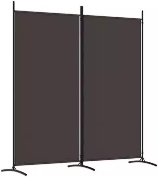vidaXL 2 Tlg Paravent Braun 175x180 cm Stoff 350259