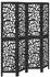 vidaXL 4 Tlg Paravent Schwarz Massivholz Paulownia 358754