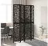 vidaXL 4 Tlg Paravent Schwarz Massivholz Paulownia 358754