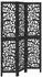 vidaXL 3 Tlg Paravent Schwarz Massivholz Paulownia 358750