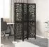 vidaXL 3 Tlg Paravent Schwarz Massivholz Paulownia 358750
