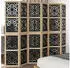 vidaXL 6 Tlg Raumteiler Braun und Schwarz Massivholz Paulownia 358810