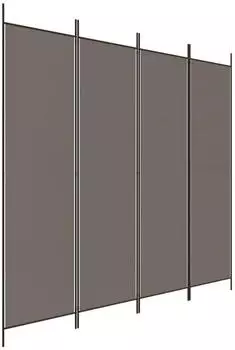 vidaXL 4 Tlg Paravent Anthrazit 200x220 cm Stoff 350200