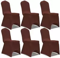 vidaXL Stretch Stuhlbezug 6 St&uuml;ck Braun