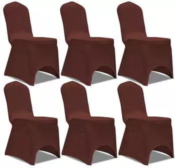 vidaXL Stretch Stuhlbezug 6 St&uuml;ck Braun