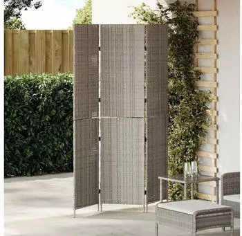 vidaXL Raumteiler Grau 146 x 180 cm Poly-Rattan 42003670