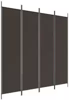 vidaXL 4-tlg. Paravent Braun 200x200 cm Stoff