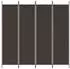 vidaXL 4 Tlg Paravent Braun 200x200 cm Stoff 350183
