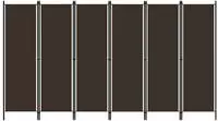 vidaXL 6-tlg. Raumteiler Braun 300x180 cm