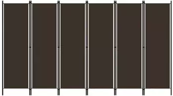 vidaXL 6 Tlg Raumteiler Braun 300x180 cm 320728
