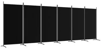 vidaXL 6 Tlg Paravent Schwarz 520x180 cm Stoff 350273