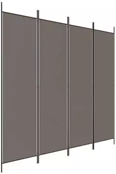 vidaXL 4 Tlg Paravent Anthrazit 200x200 cm Stoff 350184