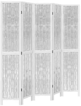 vidaXL 5 Tlg Raumteiler Wei&szlig; Massivholz Paulownia 358679