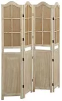 vidaXL 4-tlg. Raumteiler Braun 140x165 cm Stoff