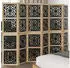 vidaXL 6 Tlg Raumteiler Braun und Schwarz Massivholz Paulownia 358809
