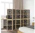vidaXL 6 Tlg Raumteiler Braun und Schwarz Massivholz Paulownia 358809