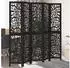 vidaXL 5 Tlg Paravent Schwarz Massivholz Paulownia 358759