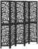 vidaXL 5 Tlg Paravent Schwarz Massivholz Paulownia 358759