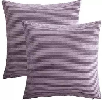 Erwin Müller Kissenhülle Glasgow 2er-Pack Cord Lavendel Größe 50x50 cm