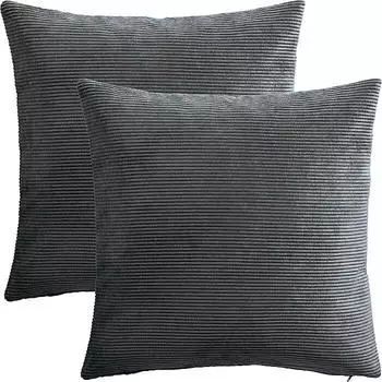 Erwin Müller Cord Kissenhülle Glasgow im 2er-Pack 40x40 cm grau