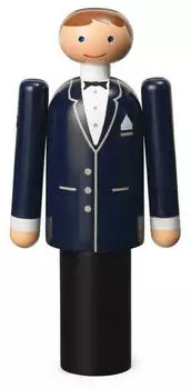 Kay Bojesen Denmark Br&auml;utigam Blau-Schwarz-Wei&szlig;, 12 cm