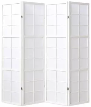 Homestyle4u 4-tlg. Paravent Shoji in Wei&szlig; 176x175 cm 438