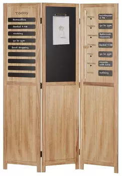 Homestyle4u 3-tlg. Paravent in Braun 120x170 cm 2417
