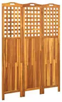vidaXL 3-teiliger Raumteiler 121x2x170 cm Akazie Massivholz