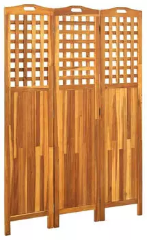 vidaXL 3-teiliger Raumteiler 121x2x170 cm Akazie Massivholz